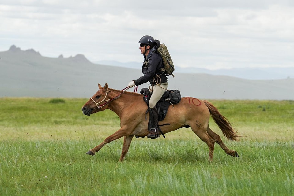 Reid Albano going full tilt in the 2023 Mongol Derby. Photo provided by the Mongol Derby.