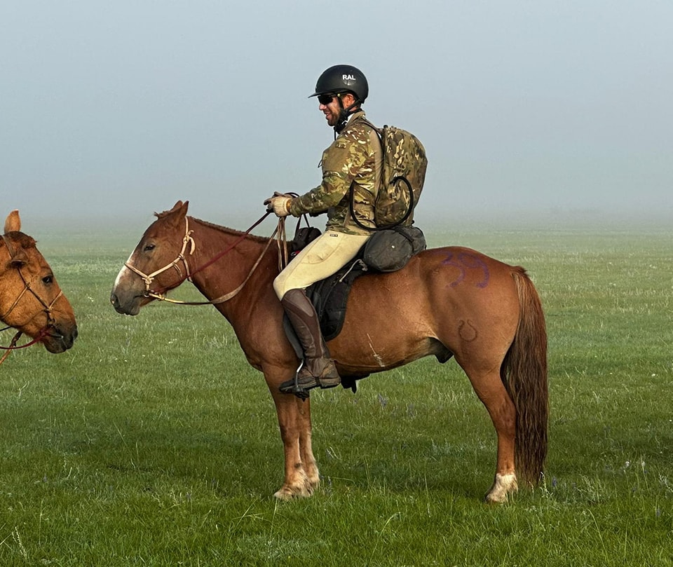Reid Albano in the 2023 Mongol Derby. Photo Credit Louise Crosbie.