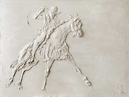paint sculpture horse cowboy