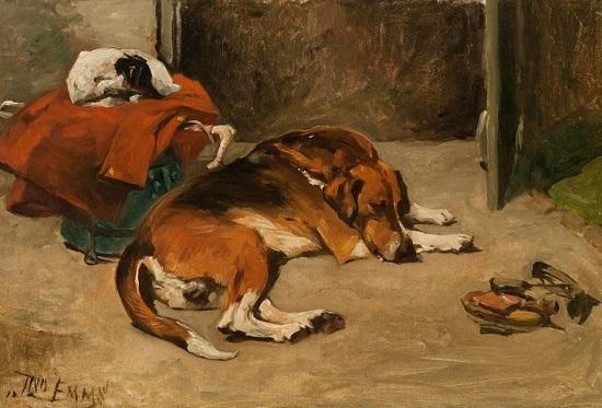 kenneland auction16.sleeping hound and terrier.emms