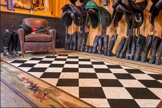 fox hunting theme floorcloth
