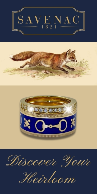 fox sketch over enamel bit ring with savenac logo