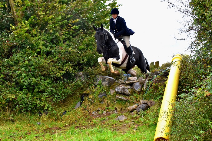 Blazers new joint master Joanna Hyland in flying form at the opening meet at Rafterys Bar