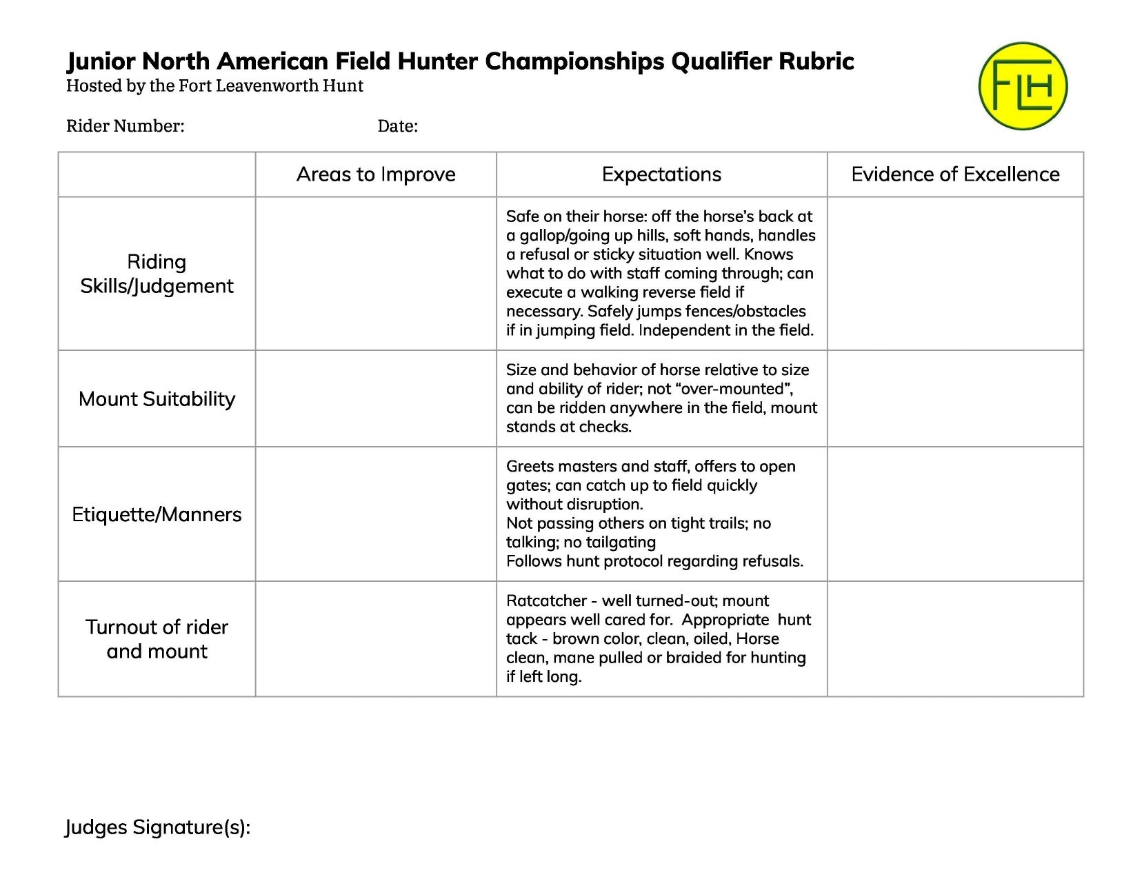 FHL Rubric